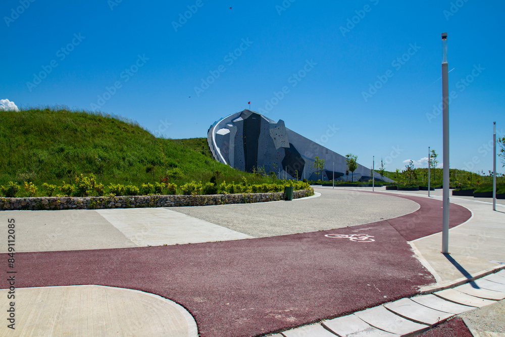 Fototapeta premium Durres,Albania,May 30,2024 : Ecopark in the city of Durres