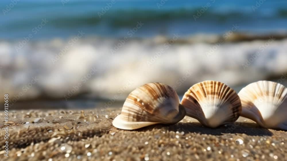 A group of Seashell with clear blue sky A group of Seashell with clear blue sky