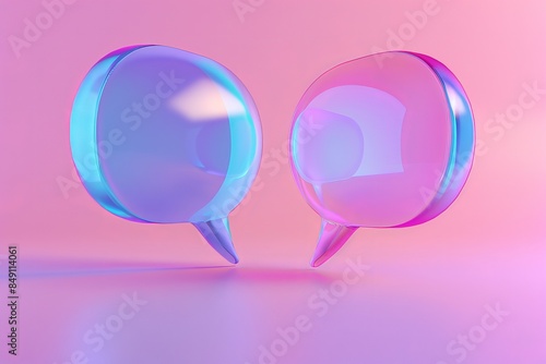 A 3D illustration of chat icons in a conversation, showcasing modern digital communication.