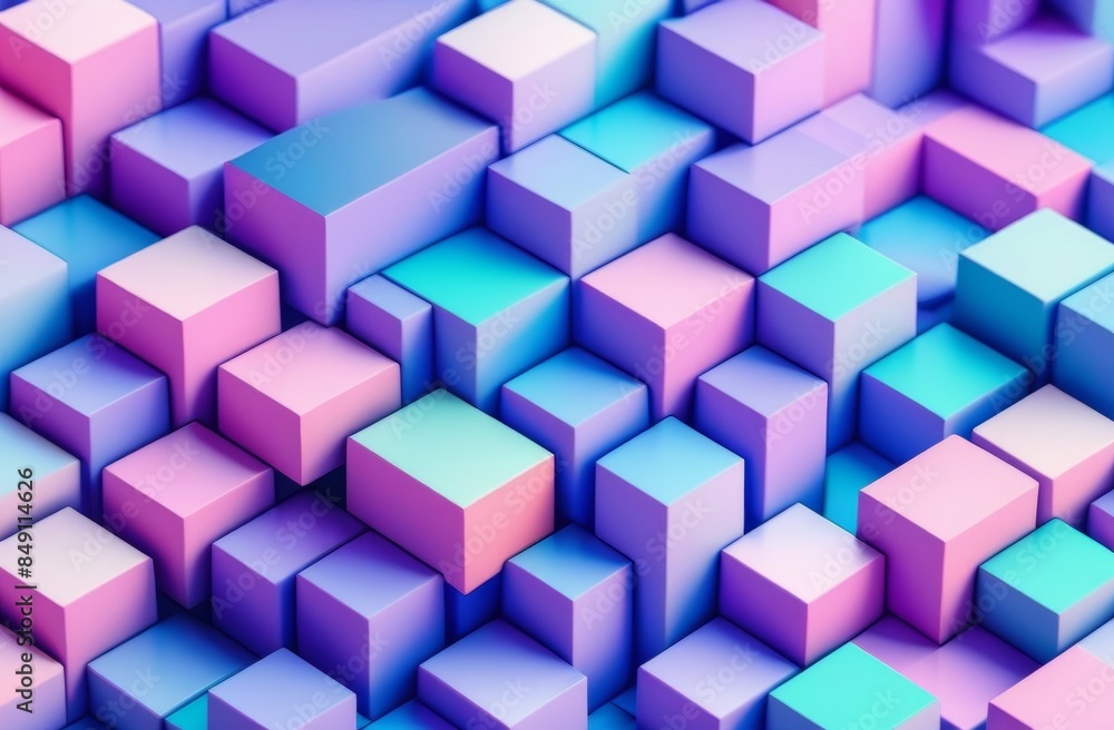 Obraz premium Pastel colors geometric blocks and cubes background