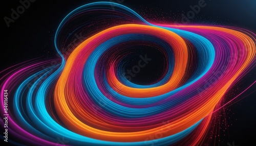 3D abstract swirling with vibrant colors and dynamic patterns.