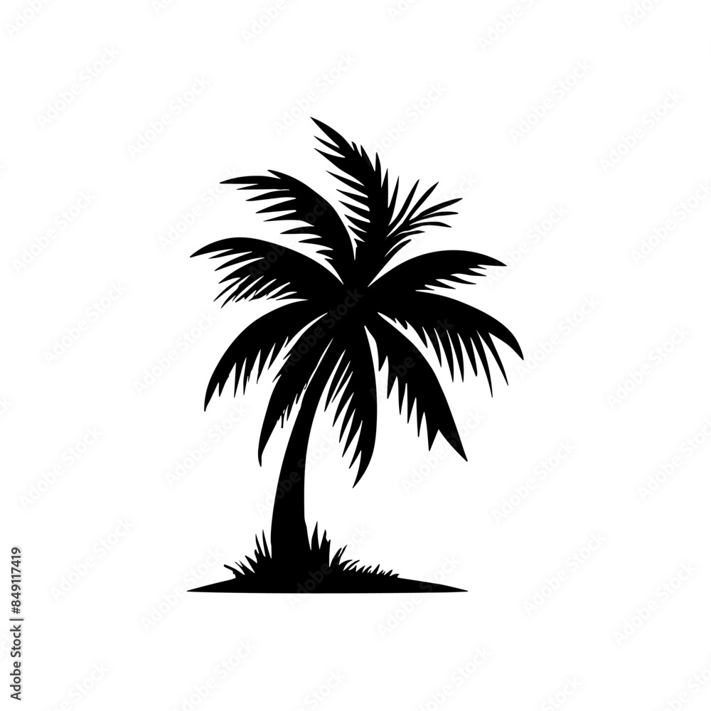 Palm tree black coconut icon. Palmetto beach black summer palm tree hawaii vector icon. Palm tree black coconut icon. Palmetto beach black summer palm tree hawaii vector icon.