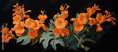 Wallpaper Mural The Acanthus Family Tropical flowers Orange Firecracker flowers Crossandra Infundibuliformis. Creative banner. Copyspace image Torontodigital.ca