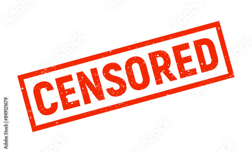 Red censor rubber stamp grunge icon. Content censor vector red stamp control illustration isolated icon.