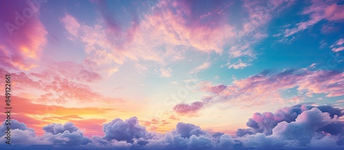 colorful sky sunset sky multicolor and very bright. Creative banner. Copyspace image © HN Works