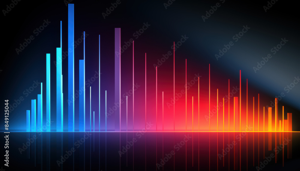 A colorful line graph with a blue line at the top, a red line in the middle A colorful line graph with a blue line at the top, a red line in the middle
