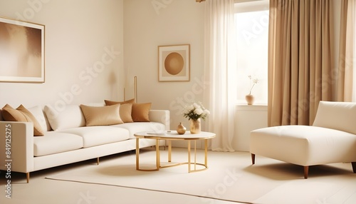 white and gold theme modern interior