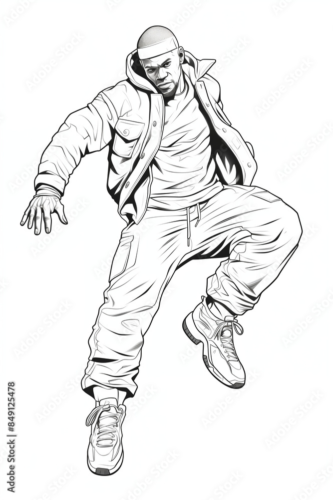 Fototapeta premium Daring Stuntman: Action-Packed Coloring Fun