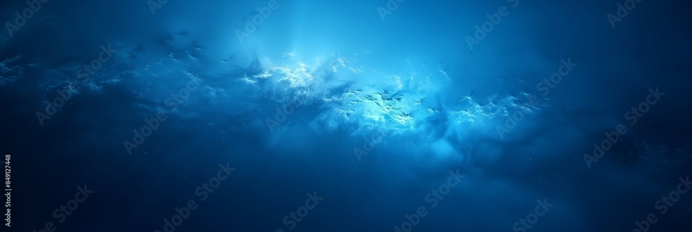 Obraz premium Blue background, dark blue gradient, dark background, soft light and shadow, abstract style, blurred effect, blurred edges