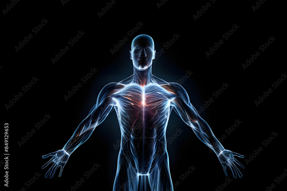 Virtual human body image simulated by digital technology with dynamic dimensions, graphic design ai generated. Virtual human body image simulated by digital technology with dynamic dimensions, graphic design ai generated.