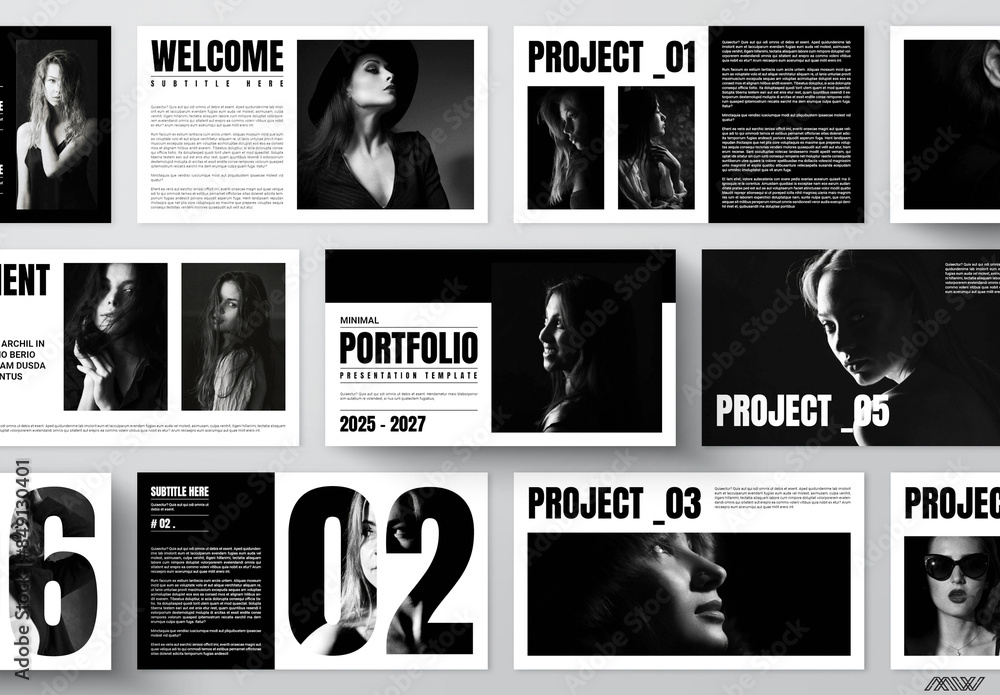 Minimal Portfolio Presentation Layout Stock Template | Adobe Stock