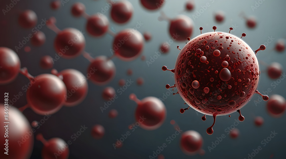 microenvironment with cancer cells, T-Cells, nanoparticles, fibroblast layer, molecules, and blood vessels ai generated. microenvironment with cancer cells, T-Cells, nanoparticles, fibroblast layer, molecules, and blood vessels ai generated.