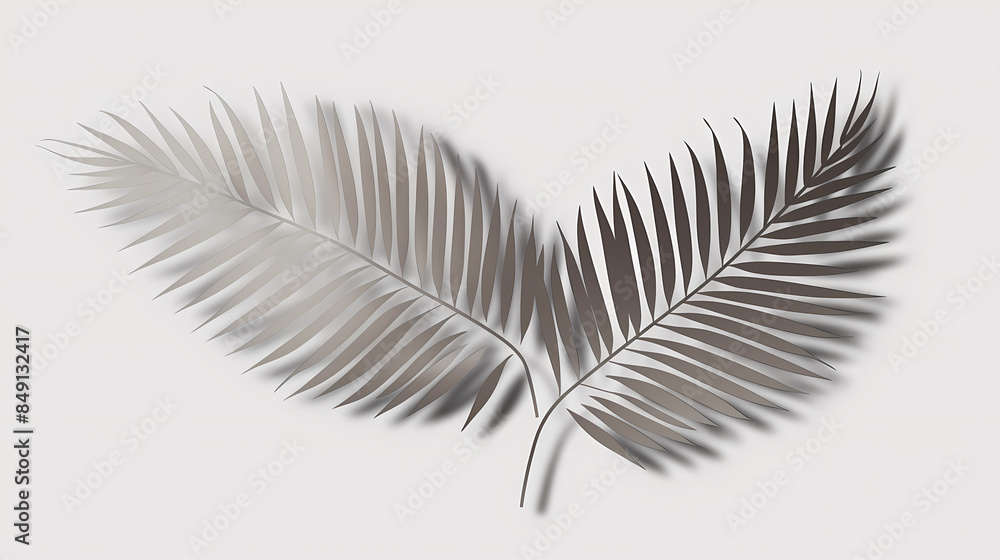 Realistic transparent shadow from a leaf of a palm tree on the white background. Tropical leaves shadow. Mockup with palm leaves shadow. Realistic transparent shadow from a leaf of a palm tree on the white background. Tropical leaves shadow. Mockup with palm leaves shadow.