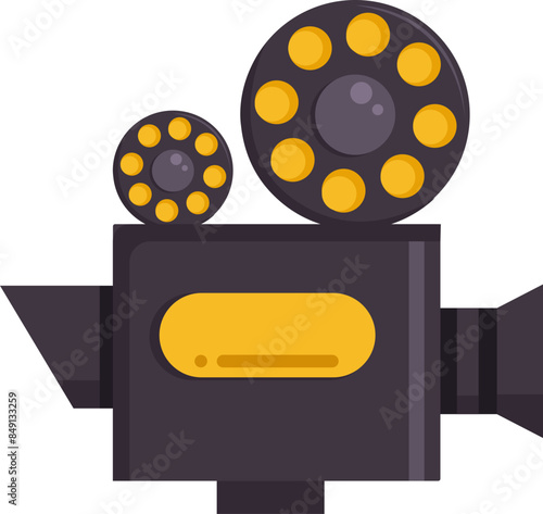 movie camera flat illustration