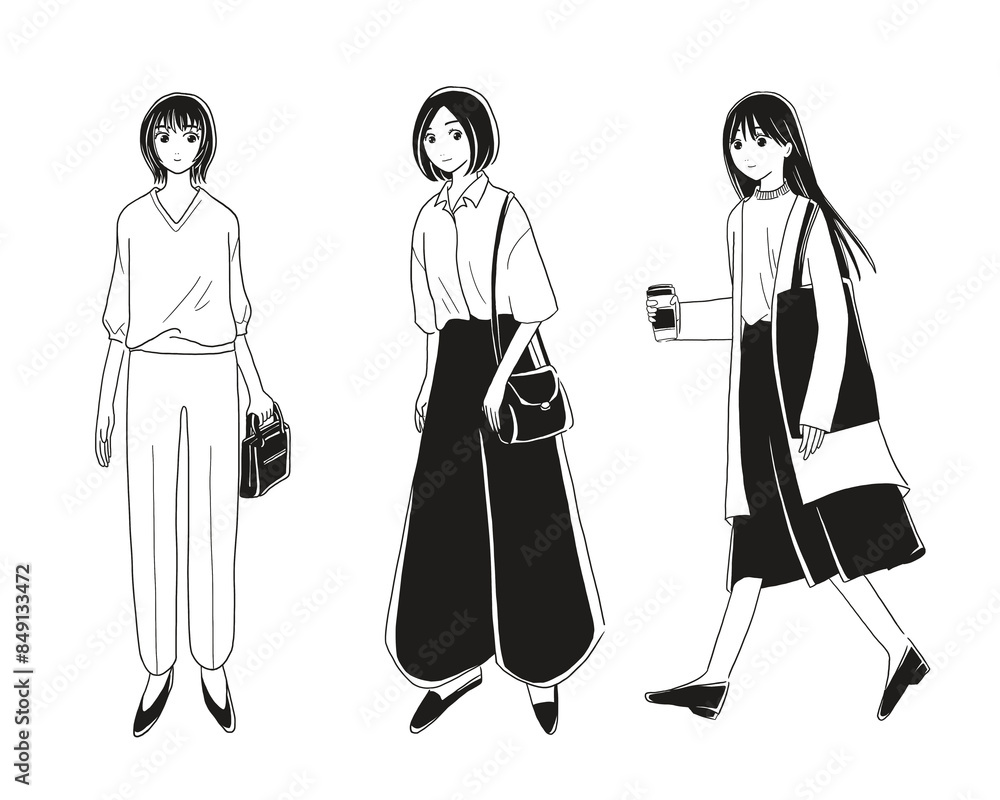 おしゃれな女性のセット おしゃれな女性のセット