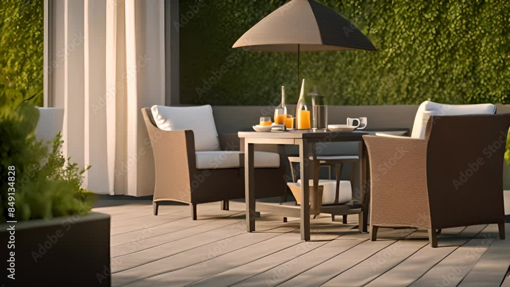 Patio Furniture Set With Umbrella Generative AI Patio Furniture Set With Umbrella Generative AI