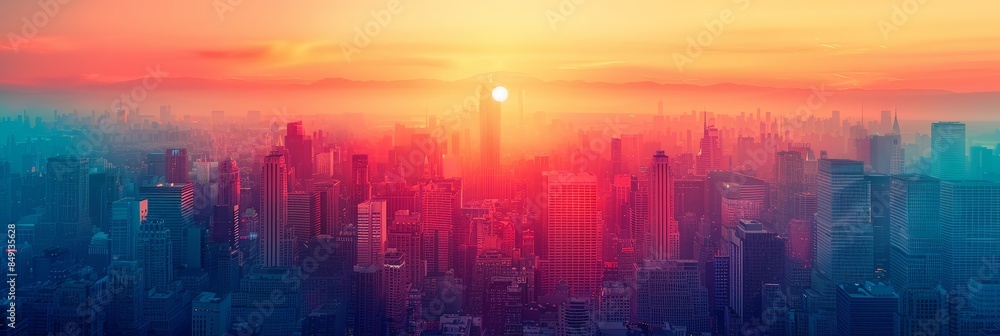 Fototapeta premium Abstract background illustration in the style of the 70s