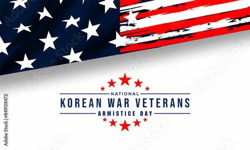 National Korean War Veterans Armistice Day July 27 Background vector Illustration