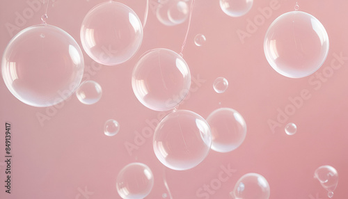 Transparent pink bubble background