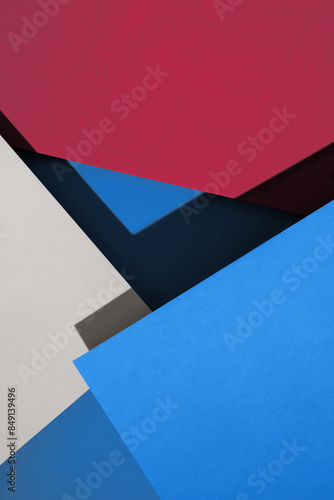 Paper for pastel overlap in ivory, blue and red colors for background, banner, presentation template.