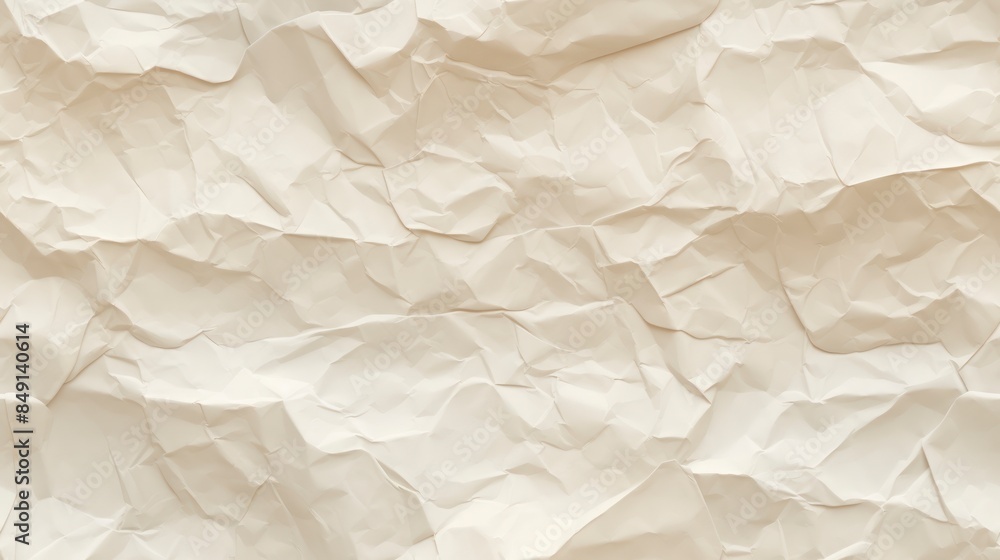 Obraz premium White crumpled paper texture background for design with copy space for text or image.