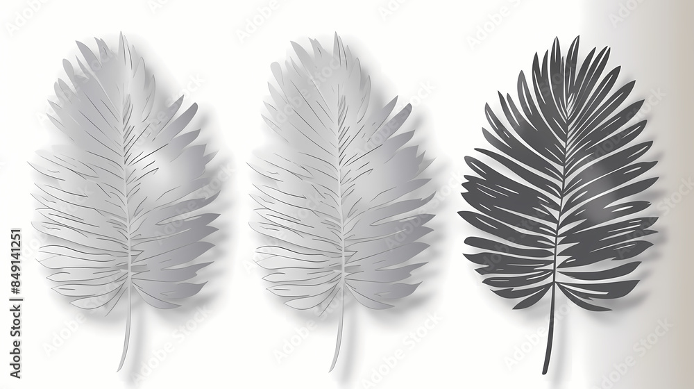 Realistic transparent shadow from a leaf of a palm tree on the white background. Tropical leaves shadow. Mockup with palm leaves shadow. Realistic transparent shadow from a leaf of a palm tree on the white background. Tropical leaves shadow. Mockup with palm leaves shadow.