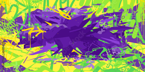 Cool Trendy Abstract Hip Hop Urban Street Art Graffiti Style Vector Illustration Background Template