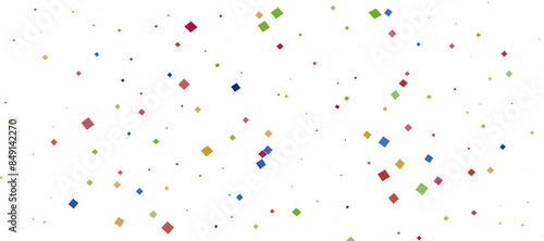  Colorful confetti on white background