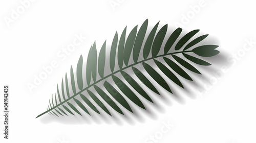 Realistic transparent shadow from a leaf of a palm tree on the white background. Tropical leaves shadow. Mockup with palm leaves shadow.