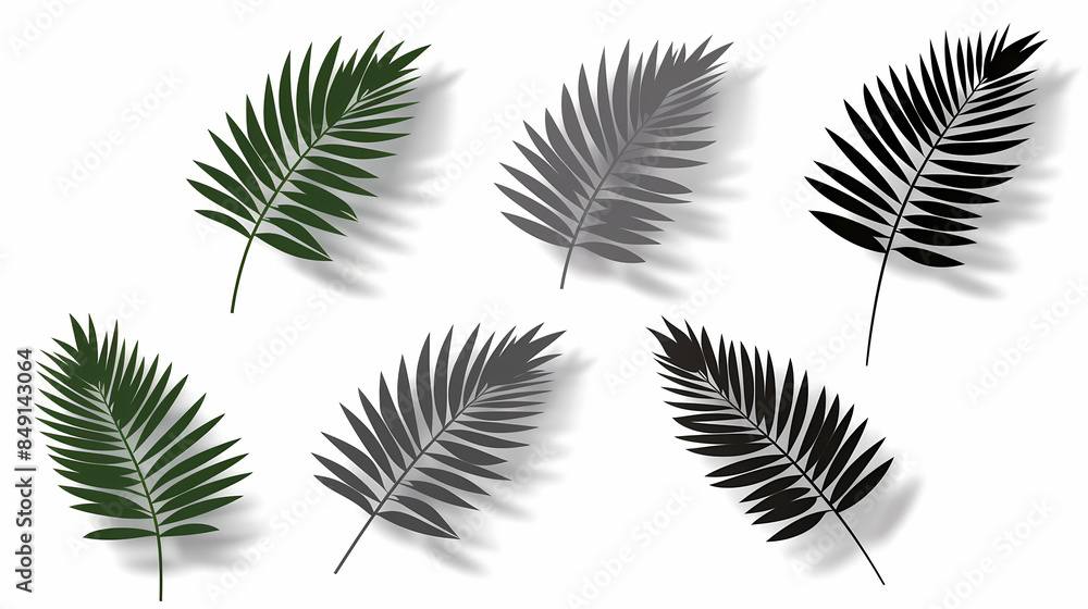 Realistic transparent shadow from a leaf of a palm tree on the white background. Tropical leaves shadow. Mockup with palm leaves shadow. Realistic transparent shadow from a leaf of a palm tree on the white background. Tropical leaves shadow. Mockup with palm leaves shadow.
