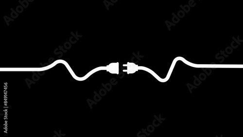 Electrical connection, plug and socket, conductor of electricity illustration background