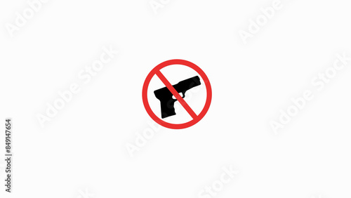 Free Download No weapon allowed icon, simple forbidden gun symbol. Gun and red cross symbol illustration background. - GFXLoad