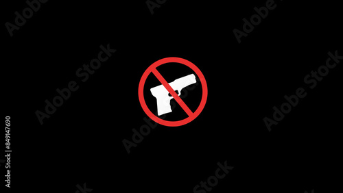 Free Download No weapon allowed icon, simple forbidden gun symbol. Gun and red cross symbol illustration background. - GFXLoad