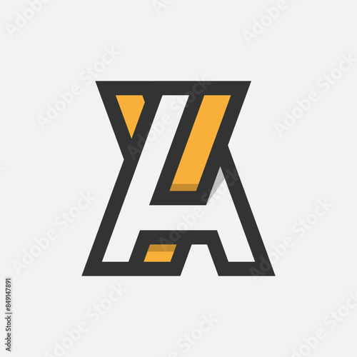 Letter AY or YA Logo, Monogram Logo letter A with Y combination, design logo template element, vector illustration