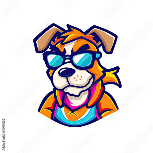 Dog cartoon shades bandana