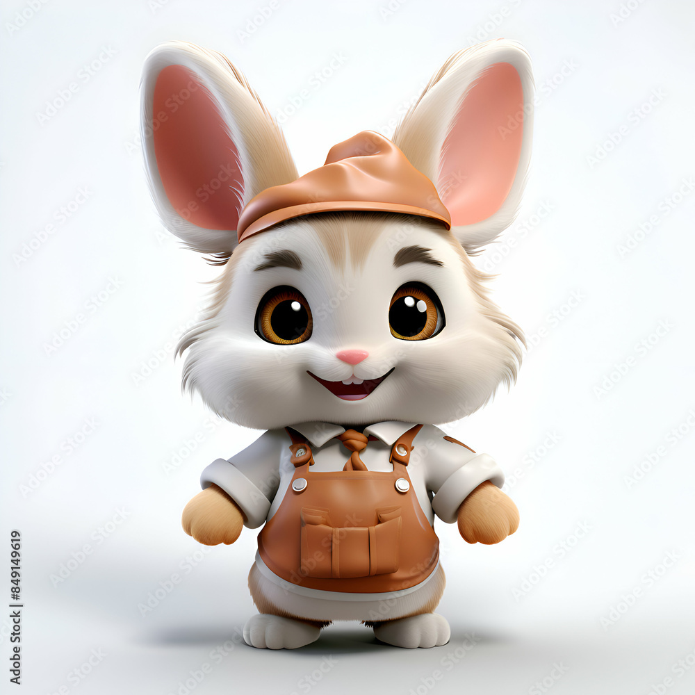3D Render of a Cute Bunny with Oktoberfest hat 3D Render of a Cute Bunny with Oktoberfest hat