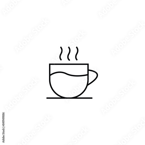 Cup of coffee icon. Thin line signs for design logo, visit card, etc. Single high-quality outline symbol for web design or mobile app. 