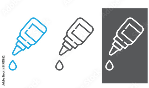 Eye, nasal drops line icon.