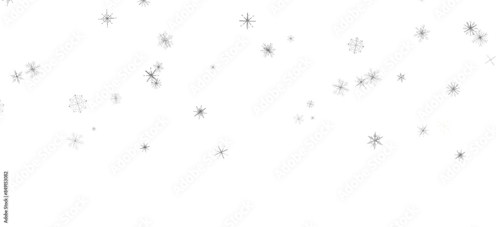 Obraz premium Dancing Snowflakes: Enthralling 3D Illustration of Falling Christmas Snow Crystals