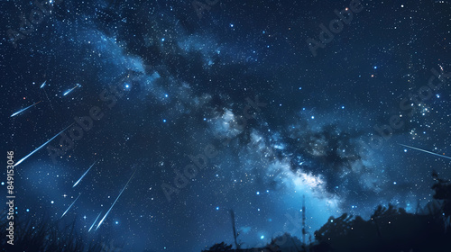 silhouette of forest trees abstract background with stars, and a backdrop of the beautiful stary night skies
