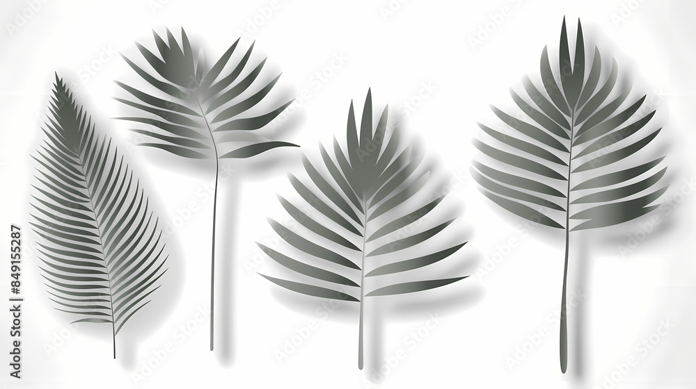 Realistic transparent shadow from a leaf of a palm tree on the white background. Tropical leaves shadow. Mockup with palm leaves shadow. Realistic transparent shadow from a leaf of a palm tree on the white background. Tropical leaves shadow. Mockup with palm leaves shadow.