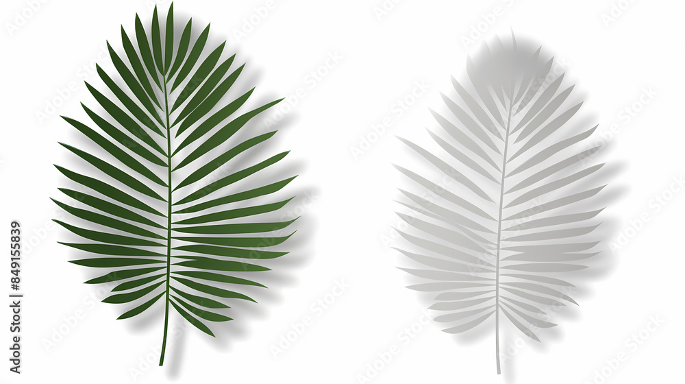 Realistic transparent shadow from a leaf of a palm tree on the white background. Tropical leaves shadow. Mockup with palm leaves shadow. Realistic transparent shadow from a leaf of a palm tree on the white background. Tropical leaves shadow. Mockup with palm leaves shadow.