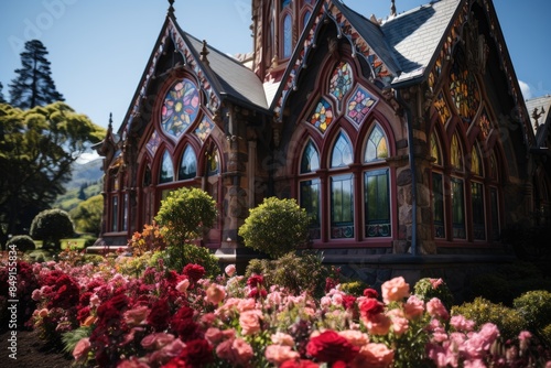 St. Peter's Mother Church in Gramado charming architecture., generative IA