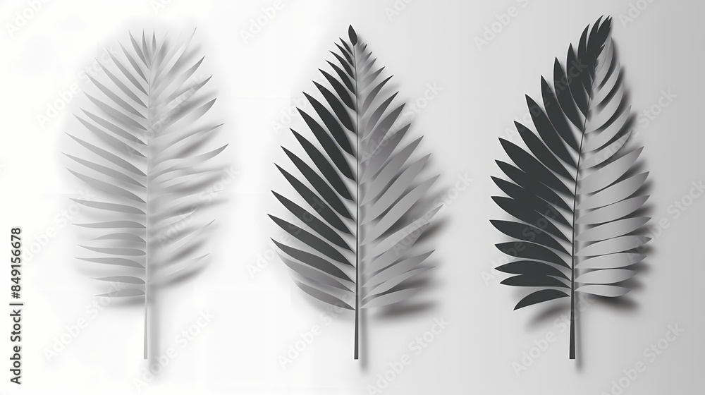Realistic transparent shadow from a leaf of a palm tree on the white background. Tropical leaves shadow. Mockup with palm leaves shadow. Realistic transparent shadow from a leaf of a palm tree on the white background. Tropical leaves shadow. Mockup with palm leaves shadow.
