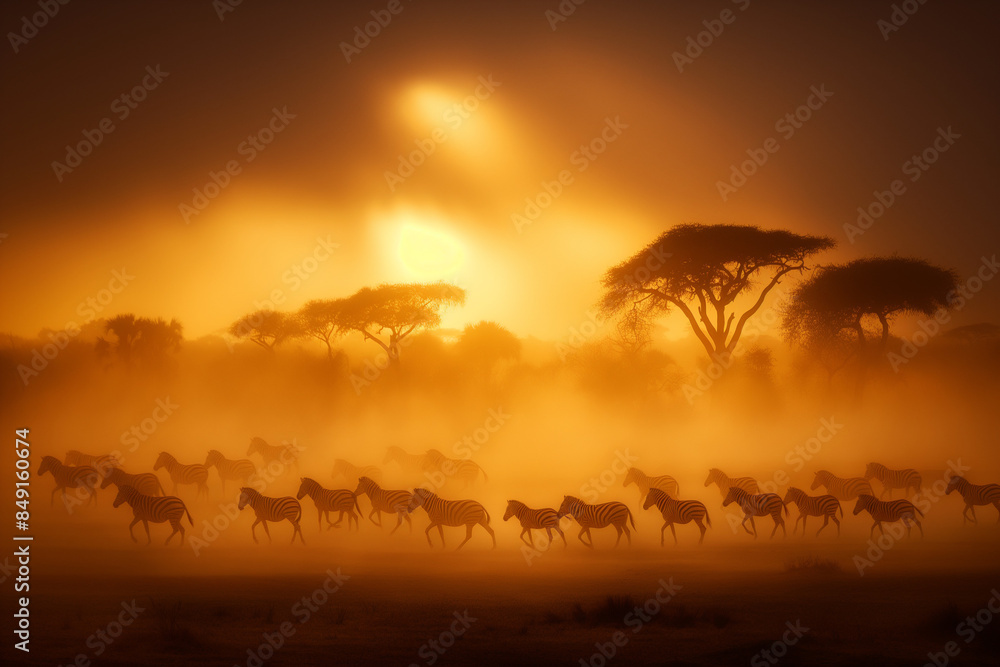Ancient giants witness the timeless dance of life and death on the African savanna. Ancient giants witness the timeless dance of life and death on the African savanna.