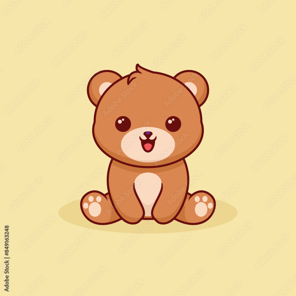 cute cartoon bear is sitting cute cartoon bear is sitting