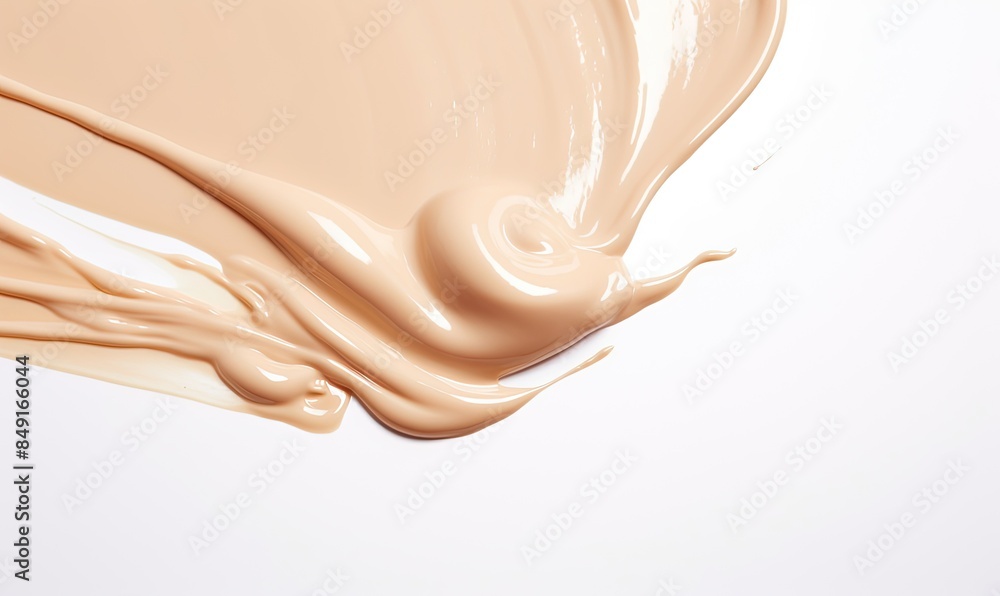 Fototapeta premium beige cream cosmetics, smudging on a white background