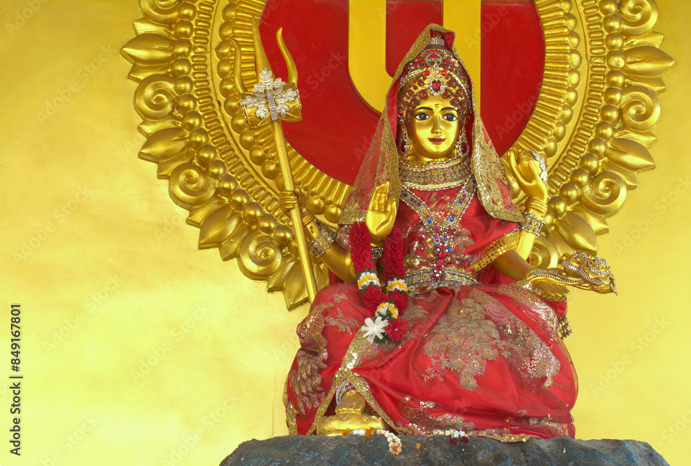 Fototapeta premium Lakshmi - Hindu goddess, Goddess Lakshmi during Diwali Celebration. Indian Hindu Light Festival called Diwali.