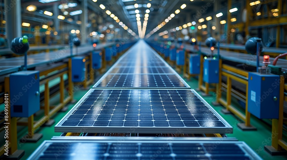 Fototapeta premium Solar Panel Production Line