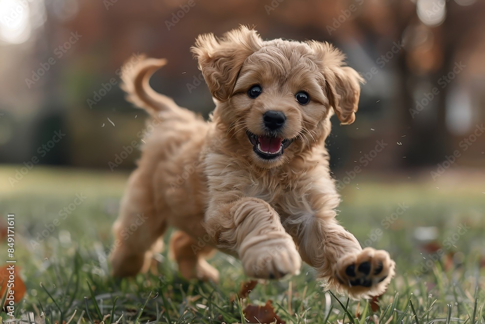 Baby Puppy: A playful puppy with floppy ears, running through a grassy yard. Baby Puppy: A playful puppy with floppy ears, running through a grassy yard.